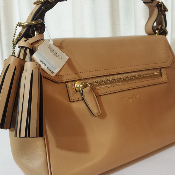 Coach Leather Medium Tan Turnlock Handbag Purse - Picture 3 of 7